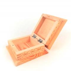 Cufar natur sculptat in lemn, 14x14x7cm