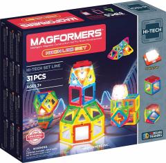 Set de constructie magnetic - Neon Led, 31 piese