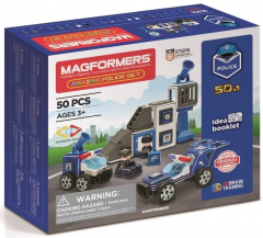 Set de constructie magnetic - Amazing Police, 50 piese