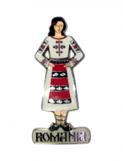 Magnet de frigider - Romania, femeie in costum popular