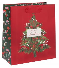 Punga de cadou - Medium - Stephanie Dyment - Festive Tree Red