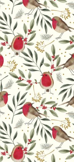 Set 4 hartii de impachetat - Tissue - Classics - Robins Cream