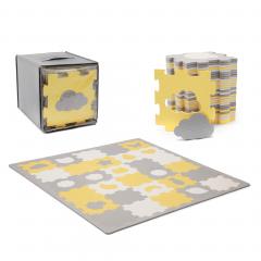 Covoras de joaca - Kinderkraft Luno Shapes, Puzzle 3D,Spuma - Yellow