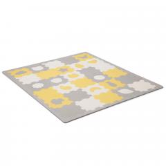Covoras de joaca - Kinderkraft Luno Shapes, Puzzle 3D,Spuma - Yellow