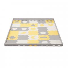 Covoras de joaca - Kinderkraft Luno Shapes, Puzzle 3D,Spuma - Yellow