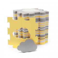Covoras de joaca - Kinderkraft Luno Shapes, Puzzle 3D,Spuma - Yellow