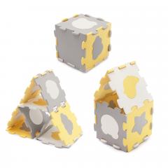 Covoras de joaca - Kinderkraft Luno Shapes, Puzzle 3D,Spuma - Yellow