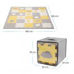 Covoras de joaca - Kinderkraft Luno Shapes, Puzzle 3D,Spuma - Yellow