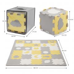 Covoras de joaca - Kinderkraft Luno Shapes, Puzzle 3D,Spuma - Yellow