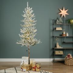 Brad artificial - Oppdal Pine Snowy Micro LED Indoor - Green-White, 210 cm