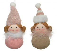 Figurina decorativa - Small - Polyester with Fur and Hat Pink - doua modele - pret pe bucata