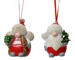 Ornament brad - Polyresin Gnome with Hanger - doua modele - pret pe bucata