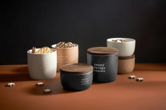 Bol cu capac de lemn - Filled with love