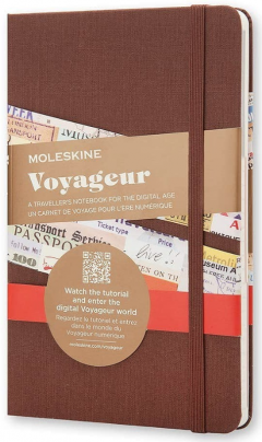 Jurnal - Moleskine Voyageur - Fabric Hard Cover, Medium - Brown