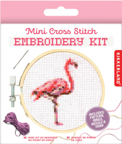 Kit pentru broderie - Mini Cross Stitch Embroidery Kit Flamingo