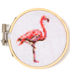 Kit pentru broderie - Mini Cross Stitch Embroidery Kit Flamingo