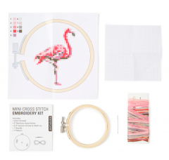 Kit pentru broderie - Mini Cross Stitch Embroidery Kit Flamingo