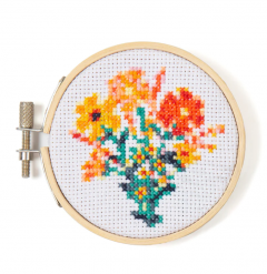 Mini kit goblen - Mini Cross Stitch Embroidery Kit - Flowers