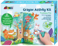 Set de activitati cu creioane colorate - Distractie in casuta din copac