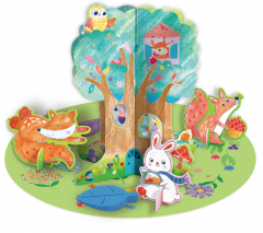 Set de activitati cu creioane colorate - Distractie in casuta din copac