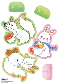 Set de activitati cu creioane colorate - Distractie in casuta din copac