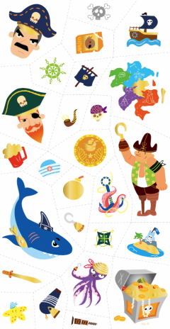 Set tatuaje - Pirati