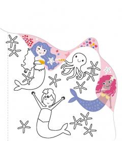 Set de pictat cu apa, stikere si jocuri - Subacvatic