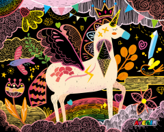 Set creativ de razuit - Unicorni in miscare