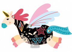 Set creativ de razuit - Unicorni in miscare
