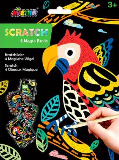 Set creativ de razuit - Scratch - 4 pasari magice