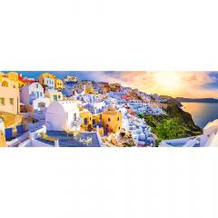 Puzzle 1000 piese - Panorama - Apus in Santorini