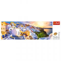 Puzzle 1000 piese - Panorama - Apus in Santorini