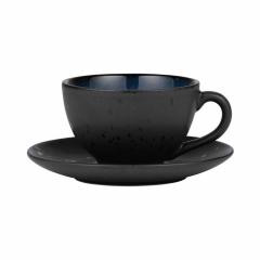 Cana cu farfurie - Bitz stoneware black / dark blue