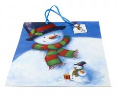 Punga cadou - Snowman, 26x32cm