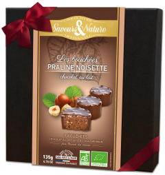 Bomboane cu ciocolata cu lapte si alune BIO - Coffret 9 rochers lait bio 