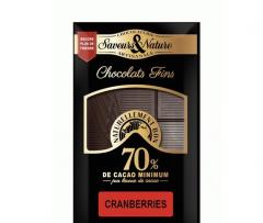 Ciocolata neagra - Table Noir 70% Cranberries Bio