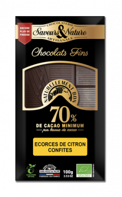 Ciocolata neagra - Table Noir 70% citron Bio