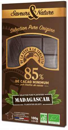 Ciocolata artizanala - 85% Cacao -  Madagascar BIO