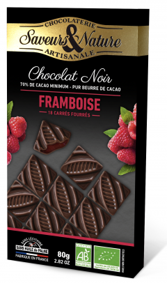 Ciocolata - Carres Fourres Framboise Noir Bio