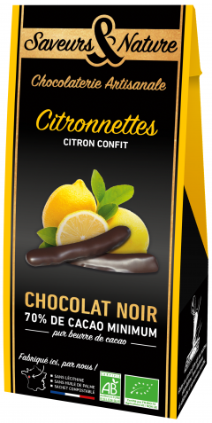 Ciocolata neagra cu lamaie confiata BIO - Citronnettes
