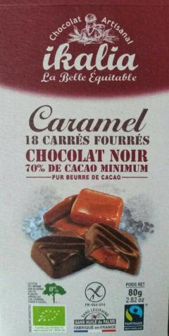 Ciocolata artizanala - Carres Fourres Caramel Fleur De Sel Noir Bio