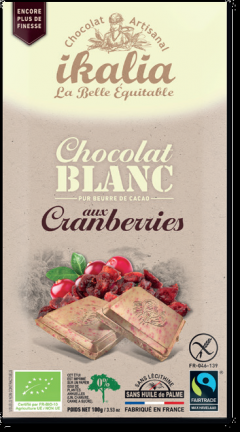 Tableta de ciocolata alba cu merisoare Bio