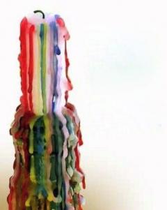 Set 2 lumanari - White Multi Drip Scobie