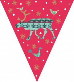 Decoratiune Craciun - Caribou Christmas Bunting