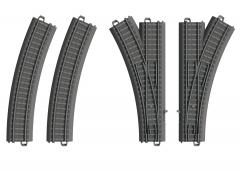 Set 4 sine tren - Plastic Track Turnout Set