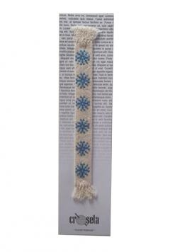 Semn de carte cusut manual - Fulgi de zapada