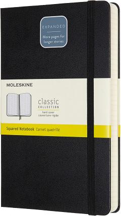 Carnet - Moleskine Expanded Large Squared - Black