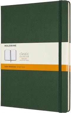 Carnet - Moleskine Classic - Extra Large, Ruled, Hard Cover - Myrtle Green