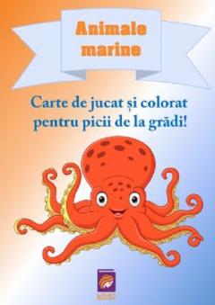 Animale marine. Carte de jucat si colorat pentru picii de la gradi