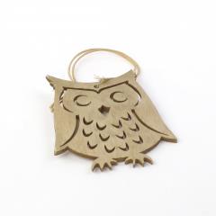 Decoratiune Craciun - Wooden Owl On String, 6.5x8cm